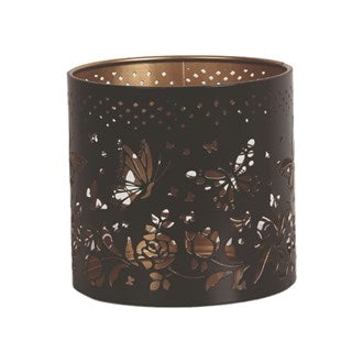 BUTTERFLY BLACK & GOLD Silhouette Tealight Wax Burner and Candle Holder