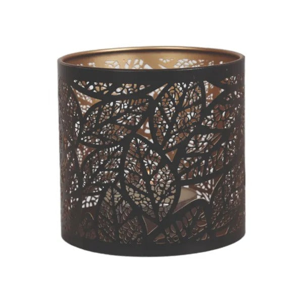LEAVES BLACK Silhouette Tealight Wax Burner and Candle Holder