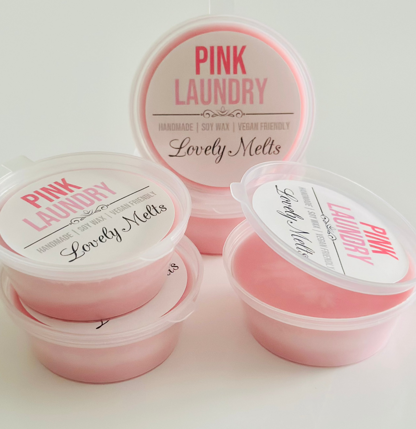 pink laundry wax melt pots