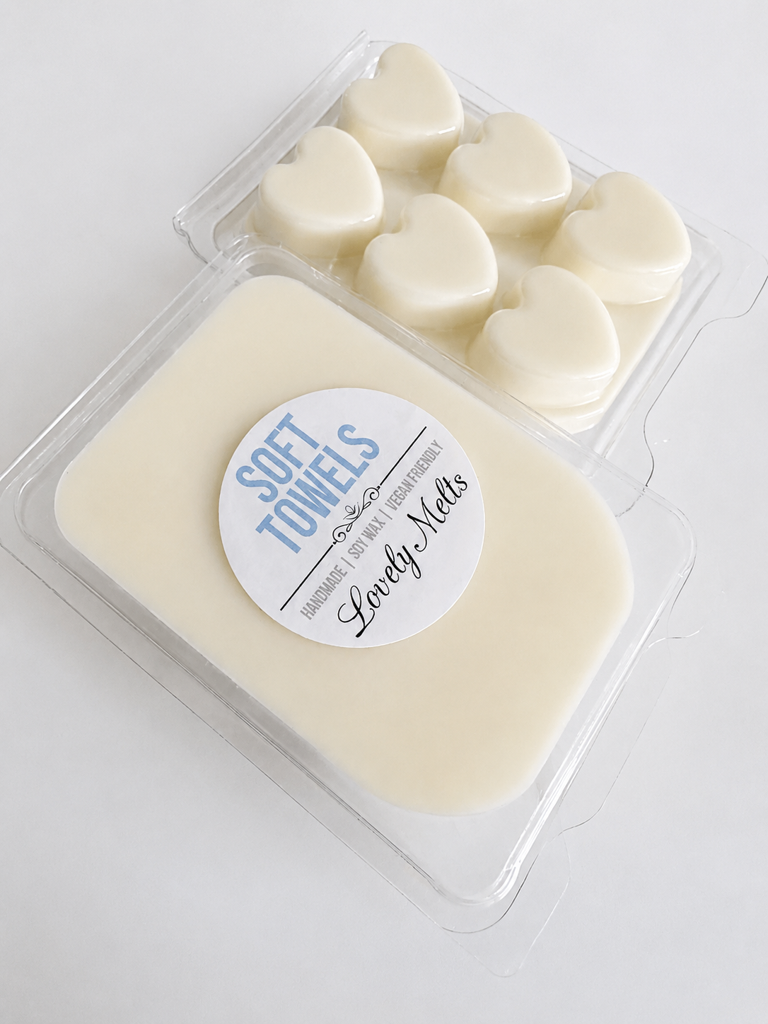 soft towels wax melt bar with a visible brand label on a white background