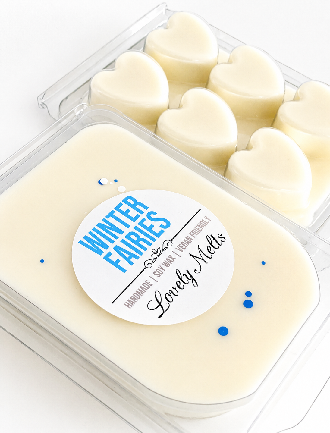 Winter Fairies soy wax melt snap bar in packaging