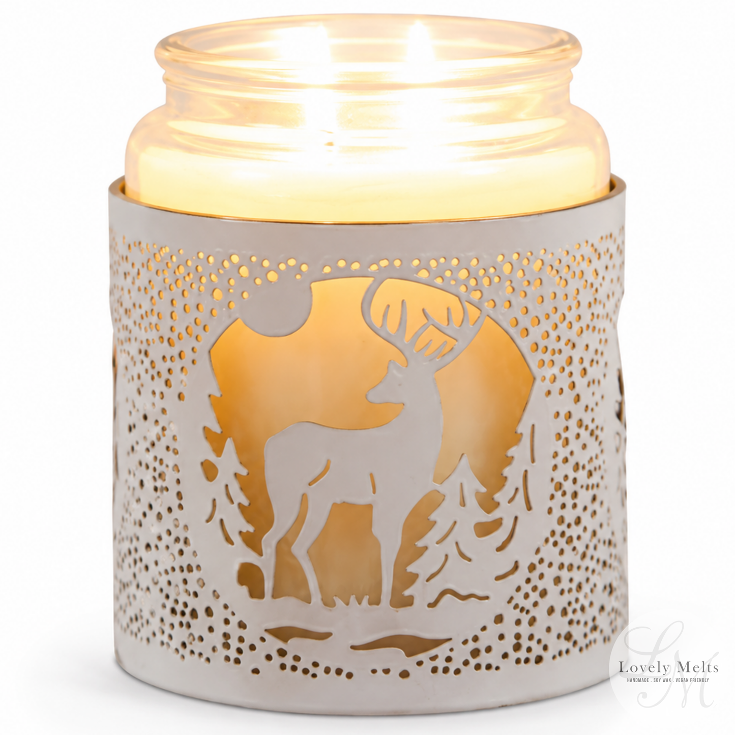 WHITE STAG Silhouette Tealight Wax Burner and Candle Holder