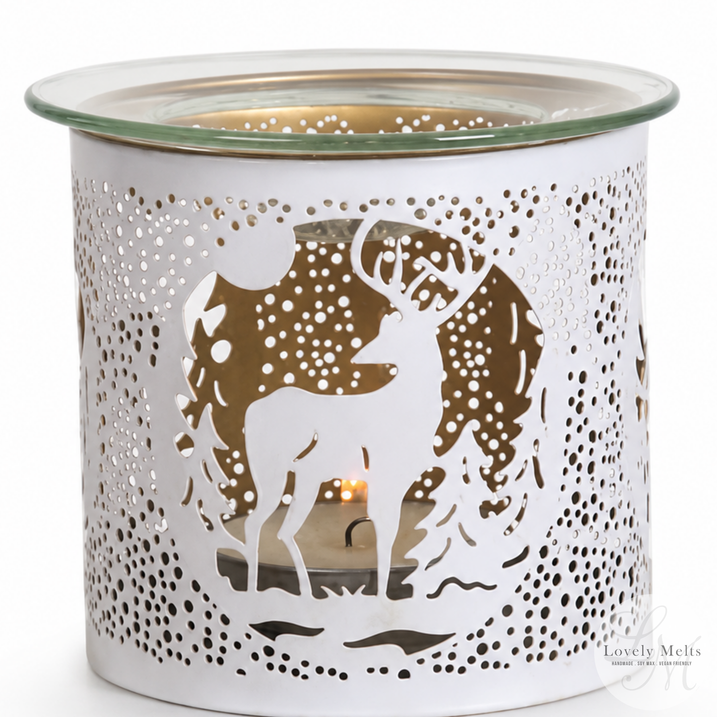 WHITE STAG Silhouette Tealight Wax Burner and Candle Holder