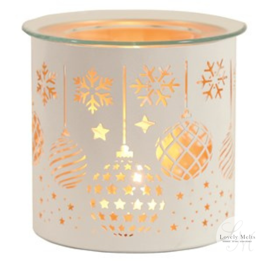BAUBLES White Silhouette Tealight Wax Burner and Candle Holder