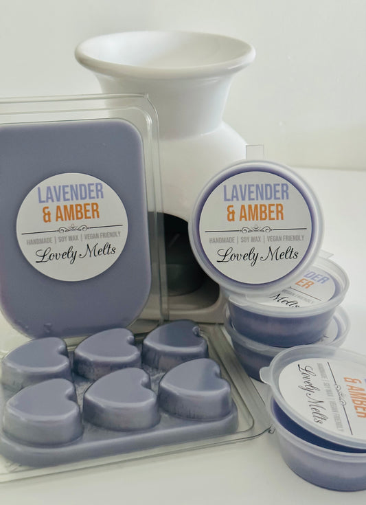 LAVENDER AND AMBER SOY WAX MELTS