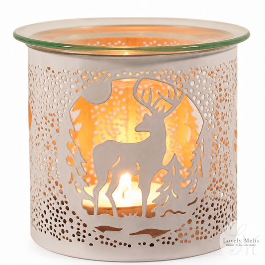 WHITE STAG Silhouette Tealight Wax Burner and Candle Holder