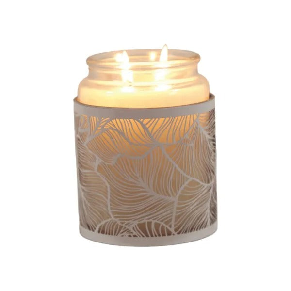 BOTANICALS WHITE Silhouette Tealight Wax Burner and Candle Holder