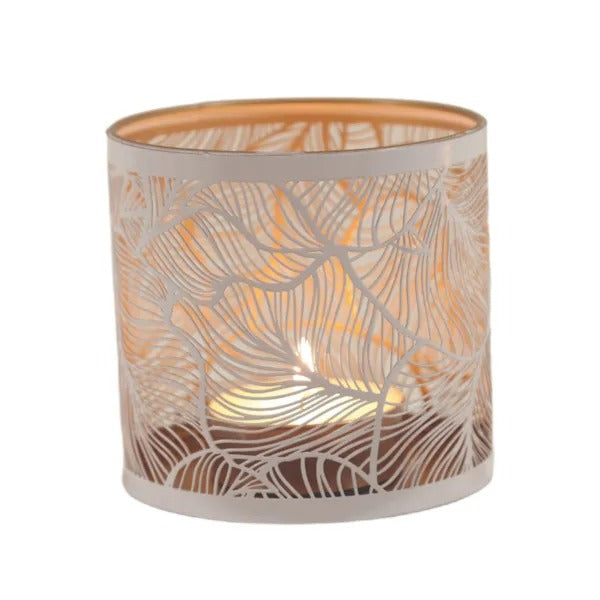 BOTANICALS WHITE Silhouette Tealight Wax Burner and Candle Holder