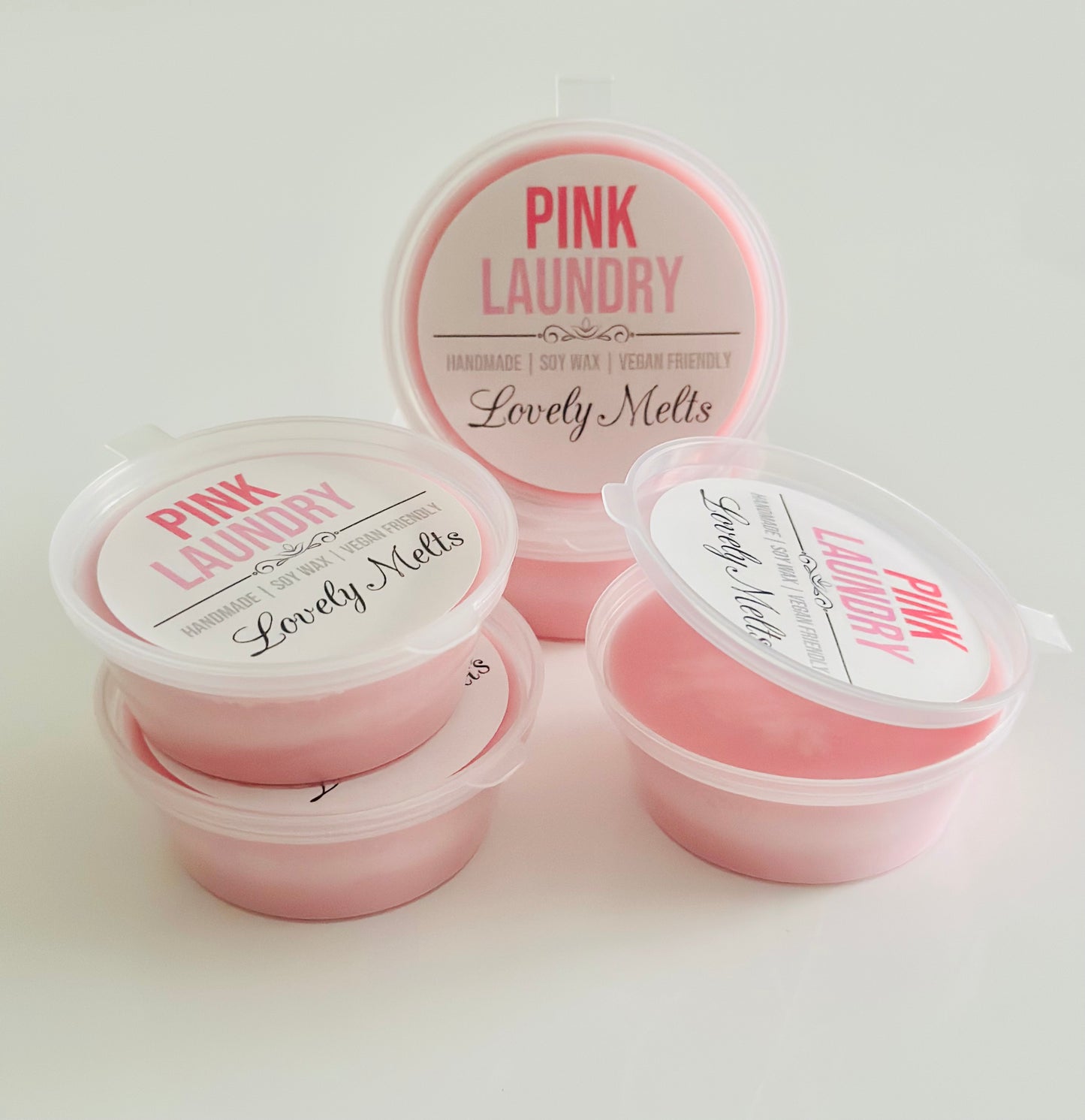 pink laundry wax melt pots