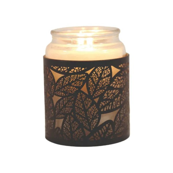 LEAVES BLACK Silhouette Tealight Wax Burner and Candle Holder