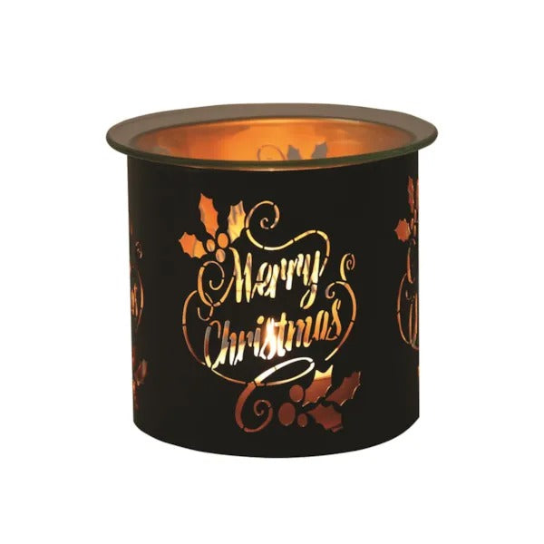 MERRY CHRISTMAS BLACK WAX MELT BURNER