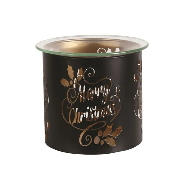 MERRY CHRISTMAS BLACK WAX MELT BURNER