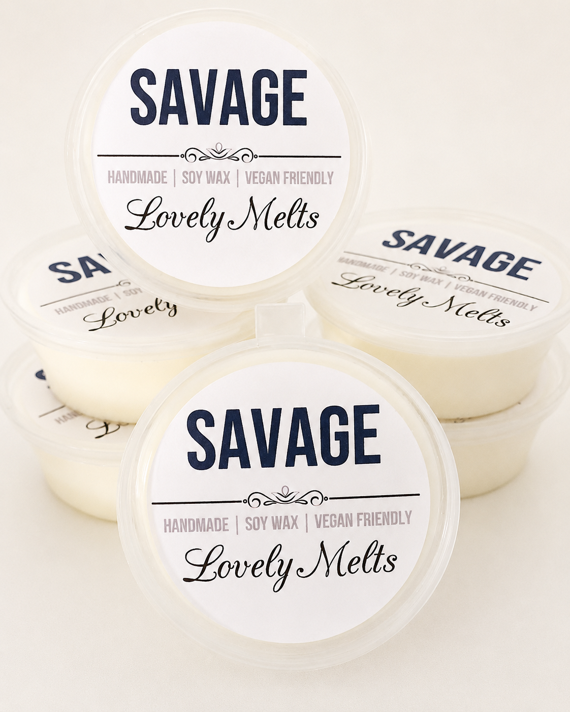 Savage Lovely Melts wax melts on a white background