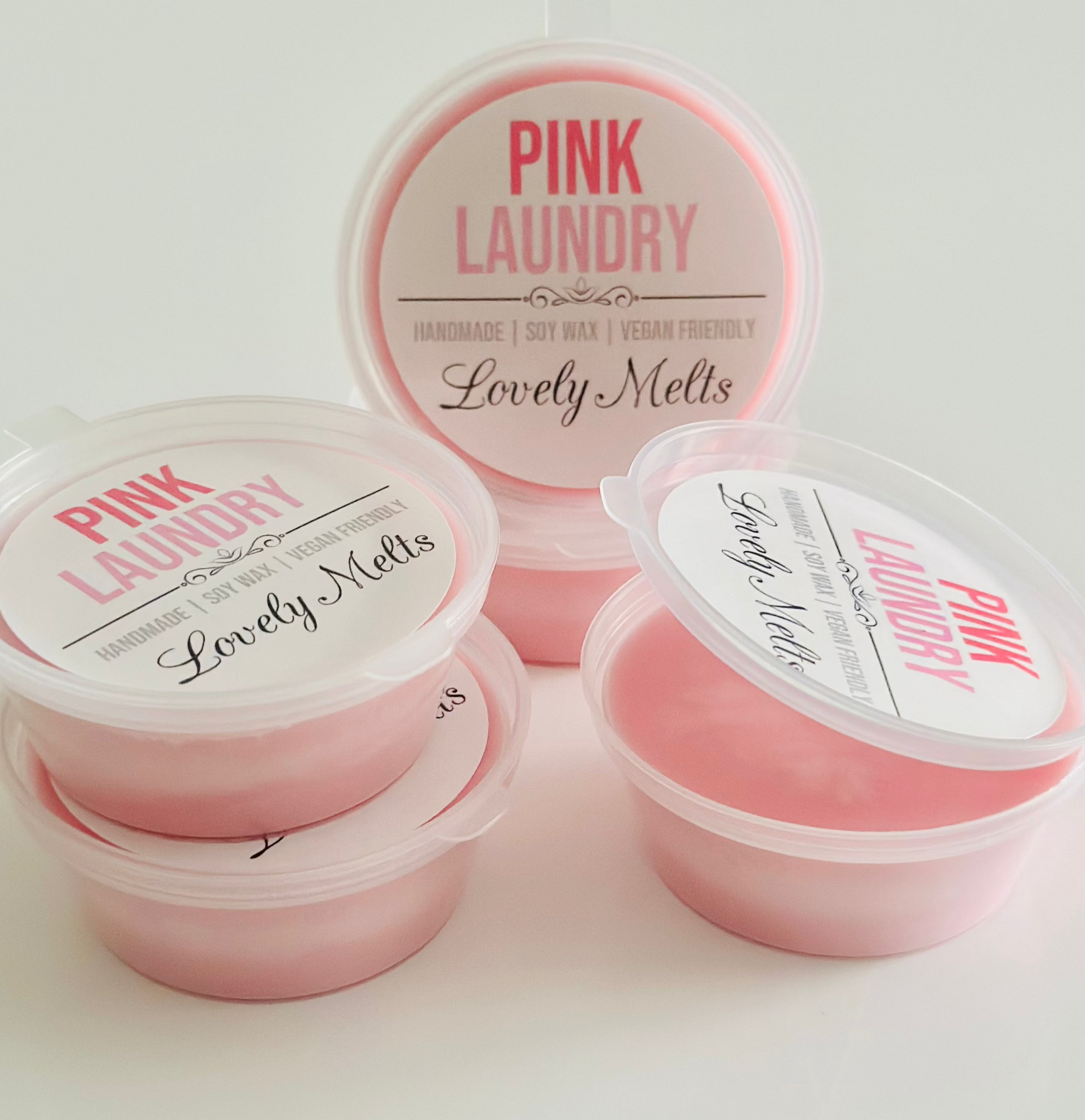 pink laundry wax melt pots