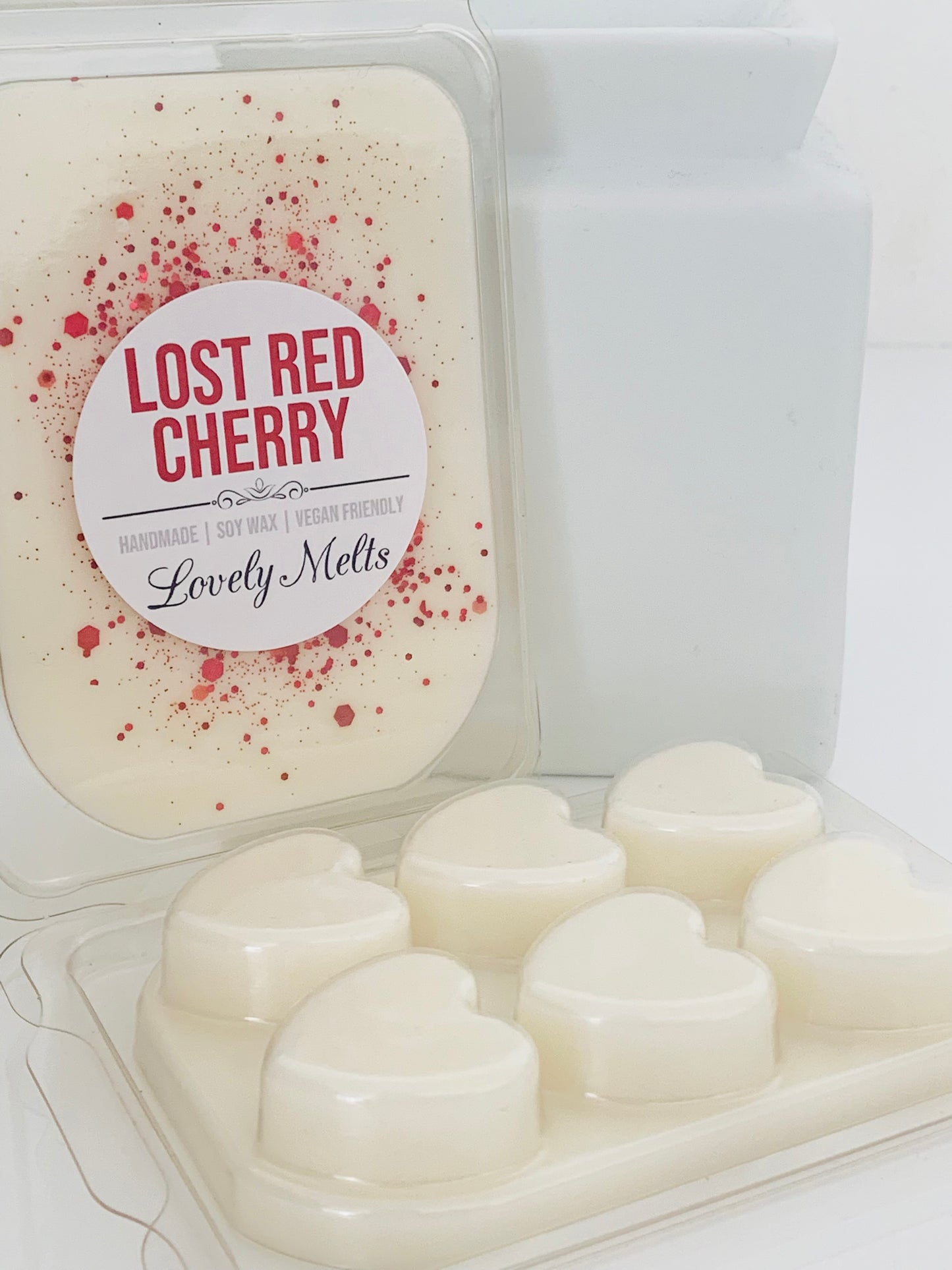 lost cherry wax melt clamshell heart bars