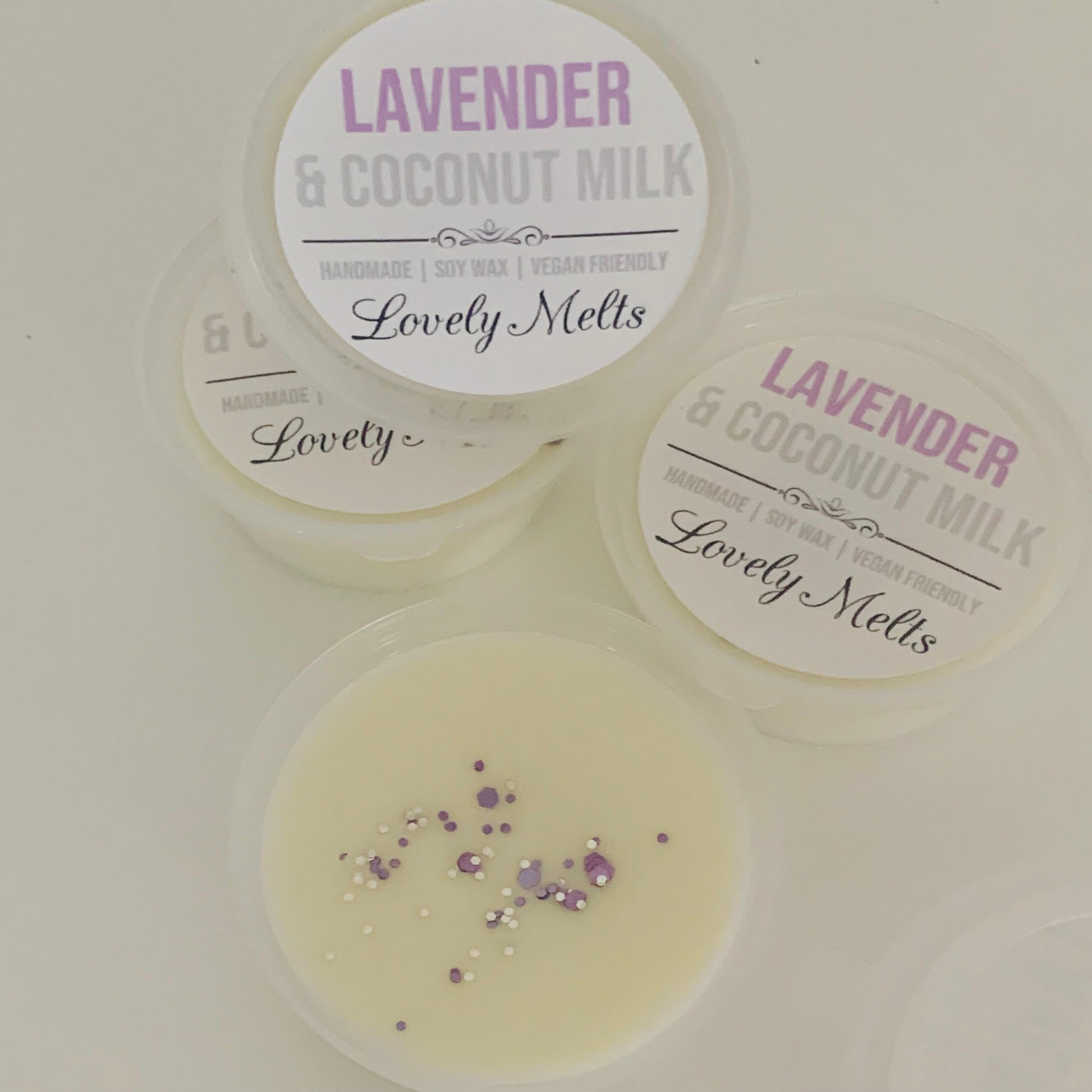 lavender and coconut mik wax melt pots